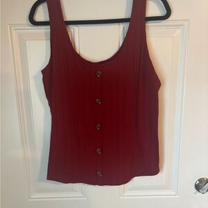 Maurices Burgundy Sleeveless Button-Front Blouse